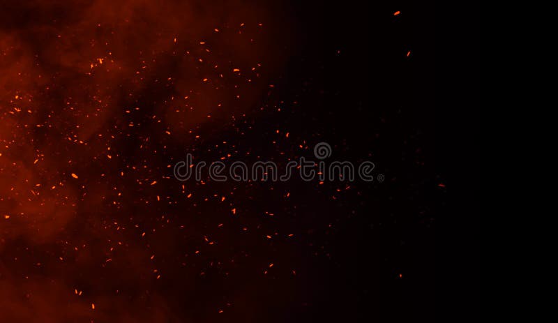 Tizzoni delle particelle del fuoco di Perftect su fondo Struttura nebbiosa della nebbia del fumo royalty illustrazione gratis