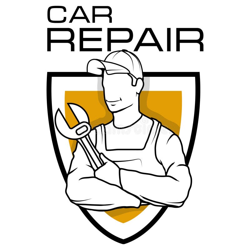 Tjanste Logo For Automatisk Reparationen For D Ar Shoppar Vektor Illustrationer Illustration Av Cartoon Plant
