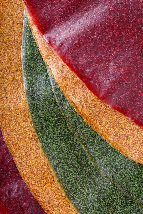 Tklapi Dried Mashed Fruit Pulp / Colorful Fruit Leather Stock Photo
