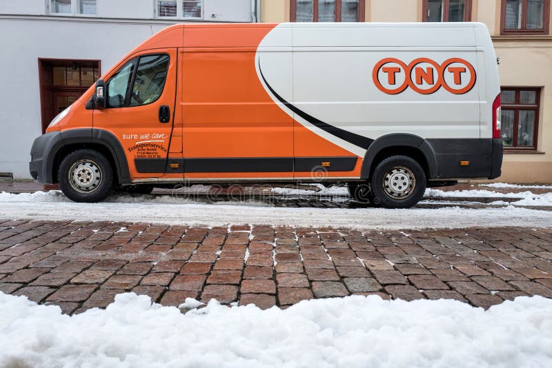 TNT Express Delivery Van on a Partly Snow Covered Street Editorial Stock  Photo - Image of cobblestones, brand: 80811388