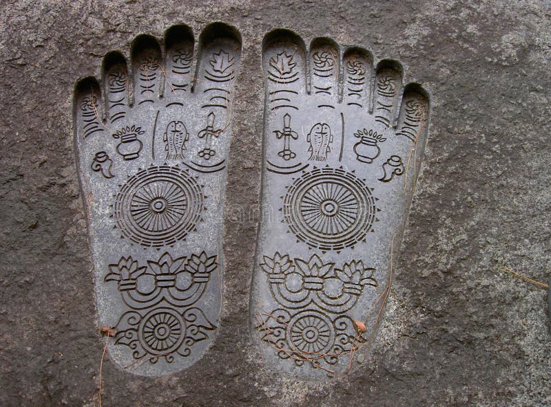 A monument representing Buddha's soles in a rock in Arashiyama region from the northern part of Kyoto,Japan. A monument representing Buddha's soles in a rock in Arashiyama region from the northern part of Kyoto,Japan