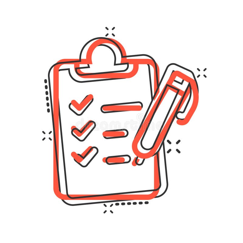 To Do List Icon in Comic Style. Document Checklist Cartoon Vector  Illustration on White Isolated Background Stock Vector - Illustration of  plan, notebook: 183836498