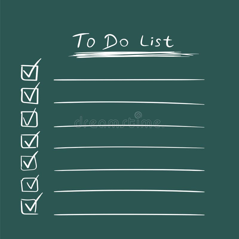To do list icon with hand drawn text. Checklist, task list vector illustration in flat style on green background. vector illustration To do list icon with hand drawn text. Checklist, task list vector illustration in flat style on green background. vector illustration