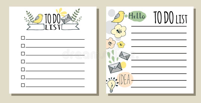 To Do Lists. Printable Checklist Stock Vector - Illustration of organizer, note: 156832500 To Do Lists. Printable Checklist Stock Vector - Illustration Of Organizer, Note: 156832500