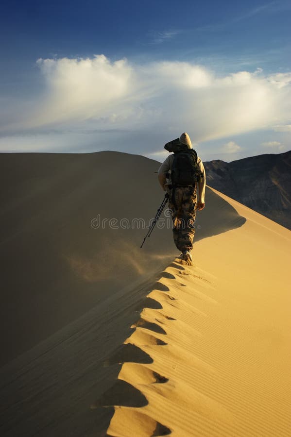 To the top of sand dune