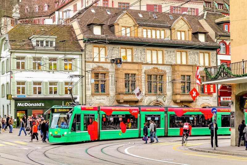 Green transport at Basel in Switzerland