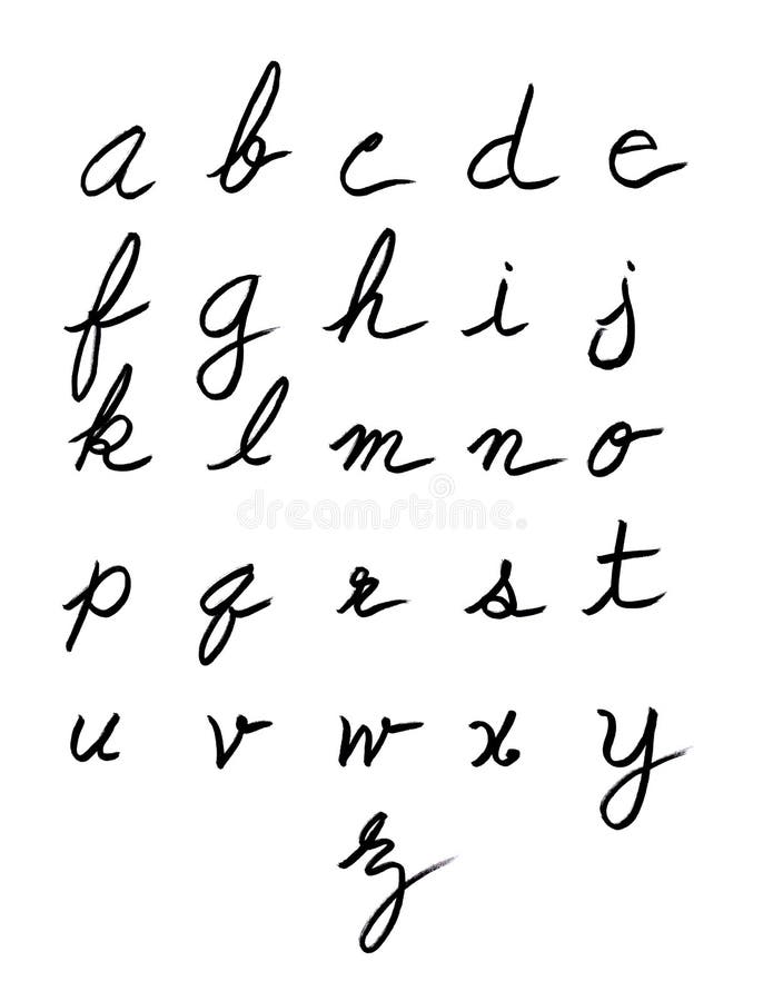 A To Z Calligraphy Alphabet Design Black On White Background Stock ...