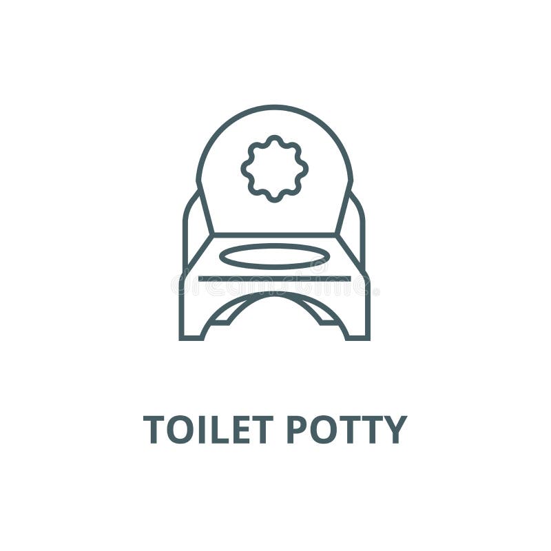 Toaletowa potty wektor linii ikona, liniowy pojęcie, konturu znak, symbol ilustracja wektor Toaletowa potty wektor linii ikona, liniowy pojęcie, konturu znak, symbol ilustracja wektor