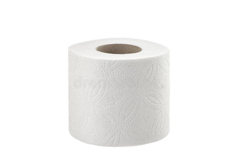 Toalettpapper på vit isolerad bakgrundstoalettrulle royaltyfria bilder Toalettpapper på vit isolerad bakgrundstoalettrulle royaltyfria bilder
