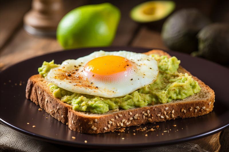 Toast Aus Vollkorn Mit Zerzapftem Avocado Und Perfekt Gepochene Eier ...