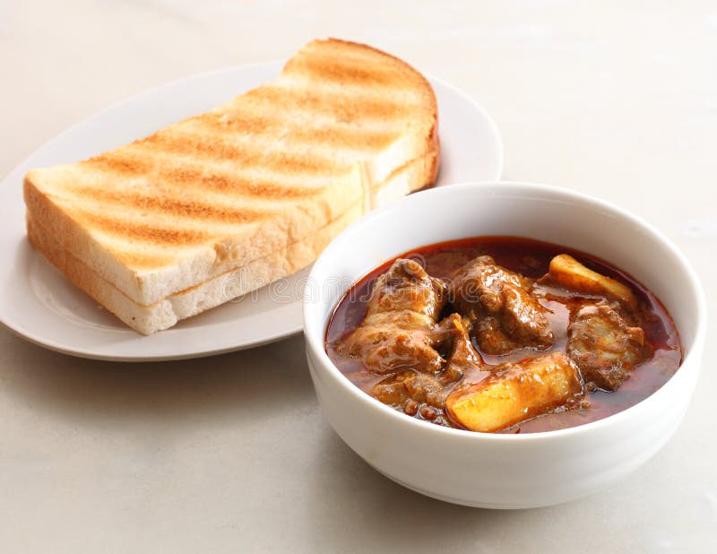 Toast Bread with Chicken Curry Stock Photo Image of potato, delicious
