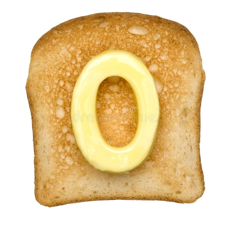 Toast with Butter Number stock images