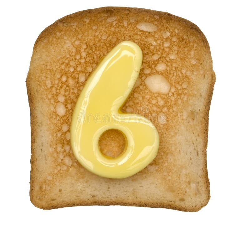 Toast with Butter Number stock photos