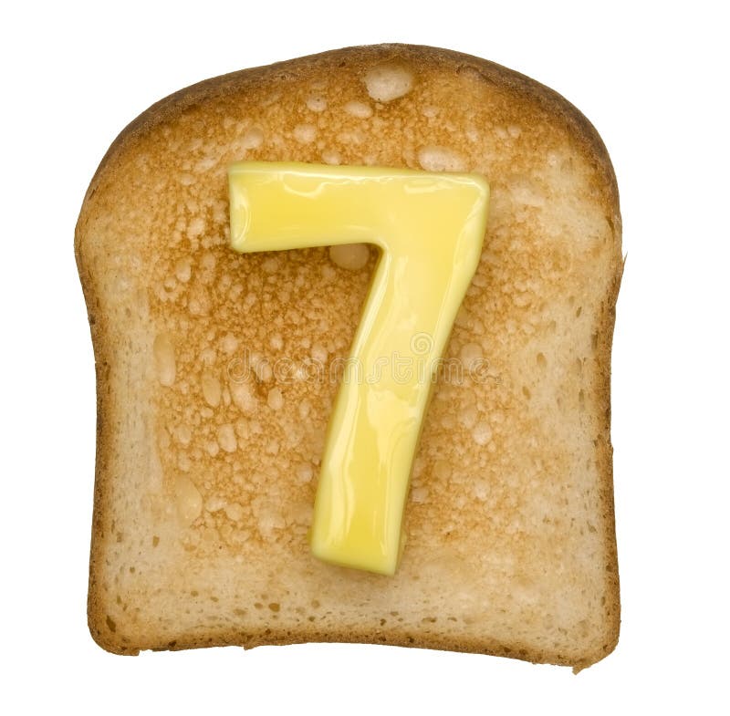Toast with Butter Number royalty free stock photos