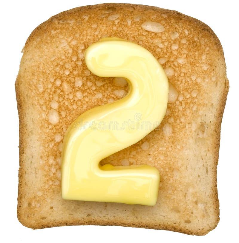 Toast with Butter Number stock image