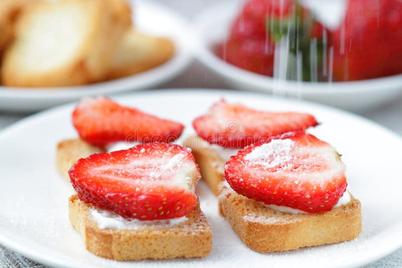 Toast with strawberry stock image. Image of healthy, strawberry 31494943