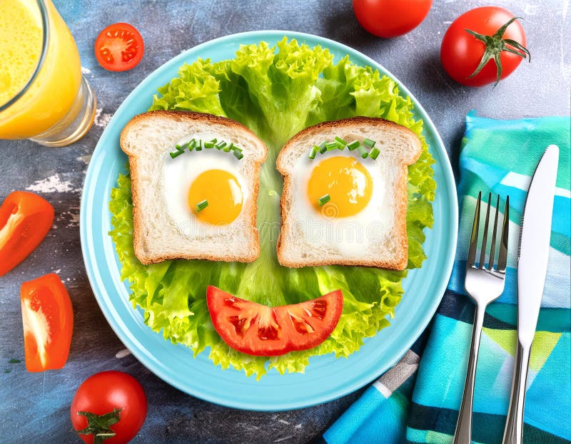 Toastbrot mit spiegelei lustiert dekoriert ελεύθερη απεικόνιση δικαιώματος