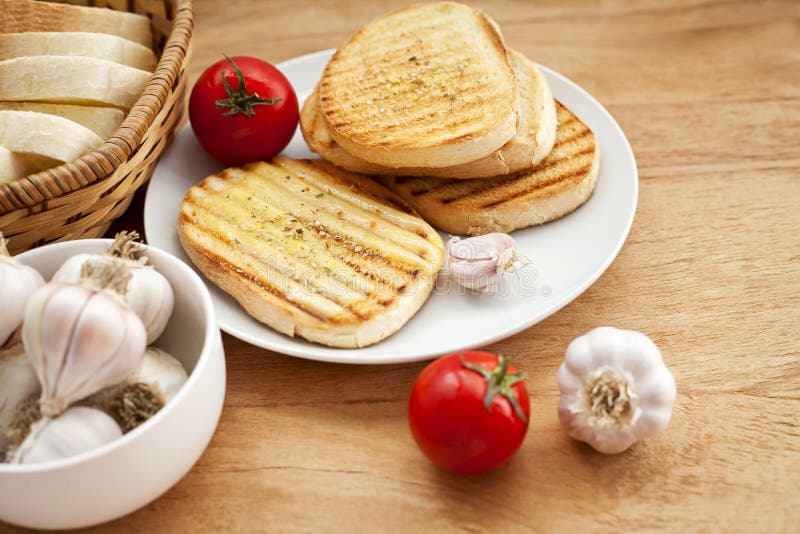 Toasted Bread and Fresh Vegetables Stock Photo Image of breakfast