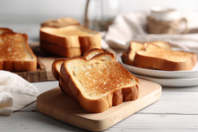Toasted bread. Generate Ai stock illustration. Illustration of bakery