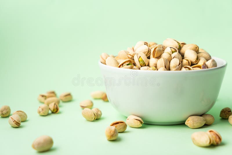 Toasted Pistachios in a Bowl. Nuts Vegan Protein Stock Image Image of