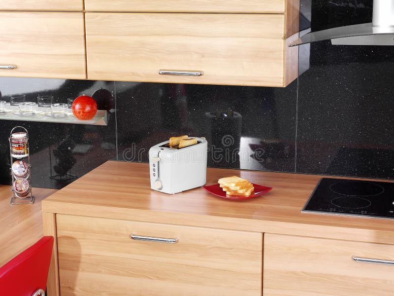 Toaster on the Kitchen Counter Stock Photo Image of cupboards, counter 17511924