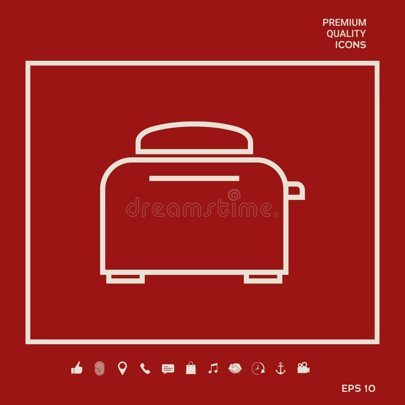 Toaster Oven linear icon. Graphic elements for your design royalty free illustration