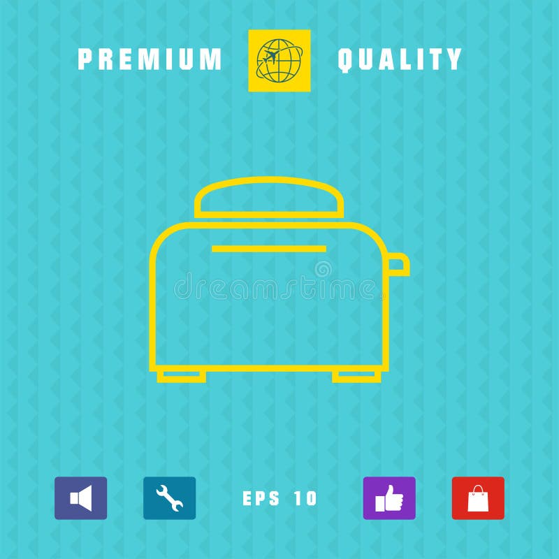 Toaster Oven linear icon. Graphic elements for your design royalty free illustration