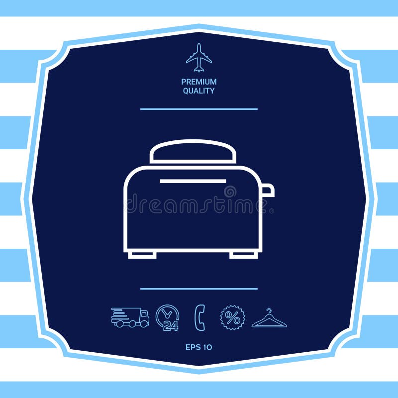 Toaster Oven linear icon. Graphic elements for your design stock illustration
