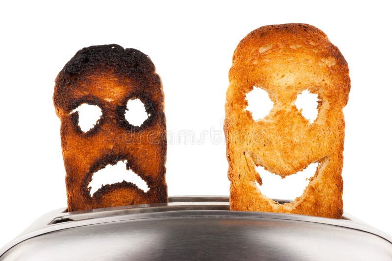 Toasts with Smiley Face in Toaster Stock Photo Image of bright
