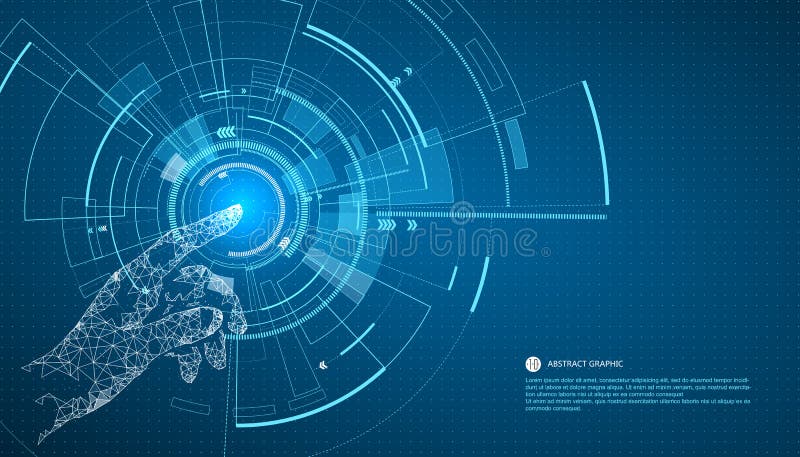 Tocchi il futuro, la tecnologia dell'interfaccia, il futuro di esperienza utente royalty illustrazione gratis