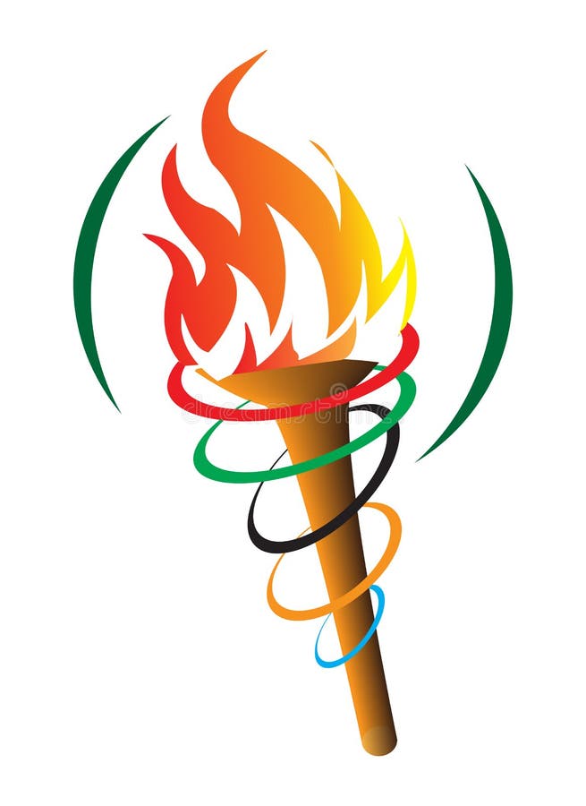 Ícone de esboço desenhado de mão da tocha olímpica. jogos