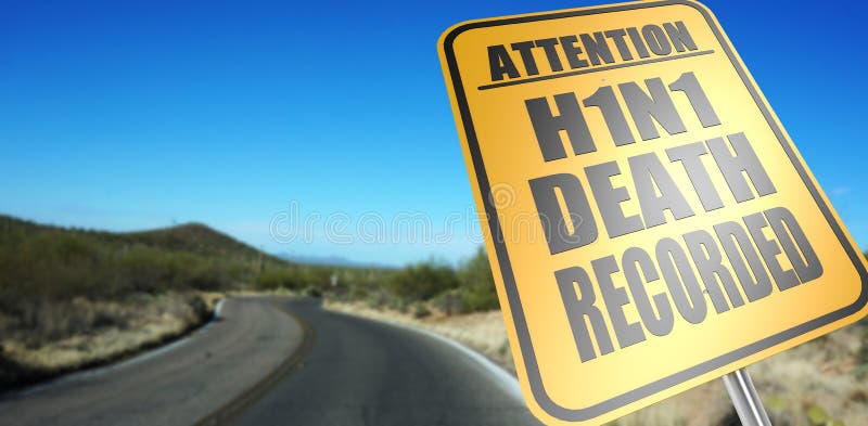 Tod notiertes H1N1 Verkehrsschild stockfotografie Tod notiertes H1N1 Verkehrsschild stockfotografie
