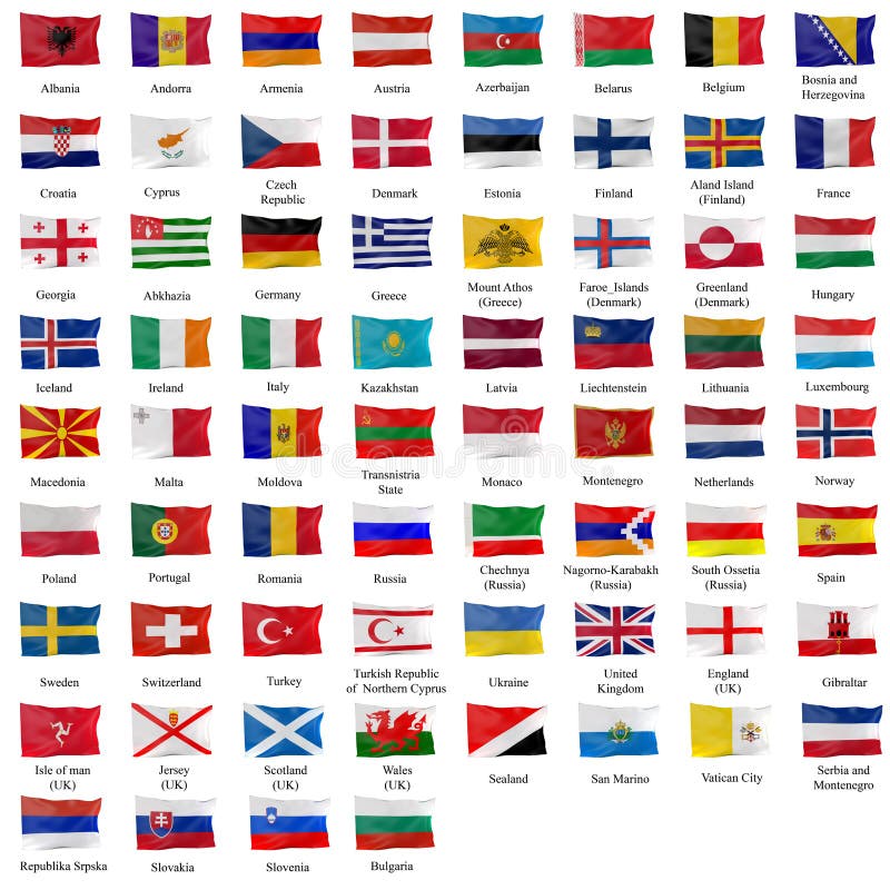 Toda a bandeira européia ilustração royalty free Toda a bandeira européia ilustração royalty free