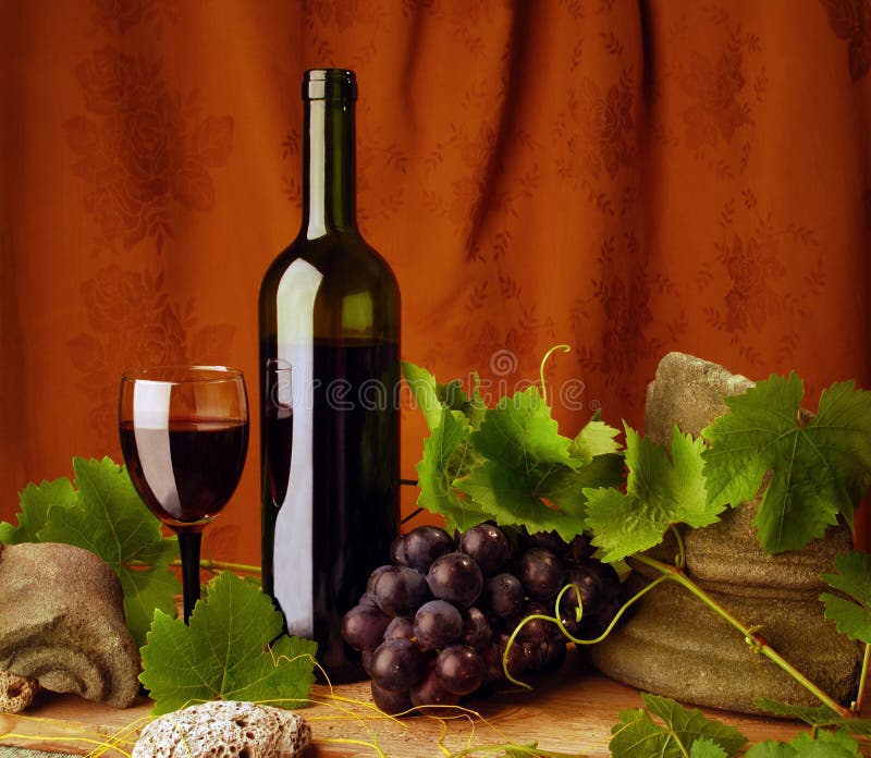 Todavía vida con el vino rojo fotos de archivo Todavía vida con el vino rojo fotos de archivo
