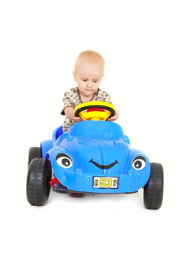 Toddler Boy Driving a Toy Car Stock Image Image of vehicle, transport