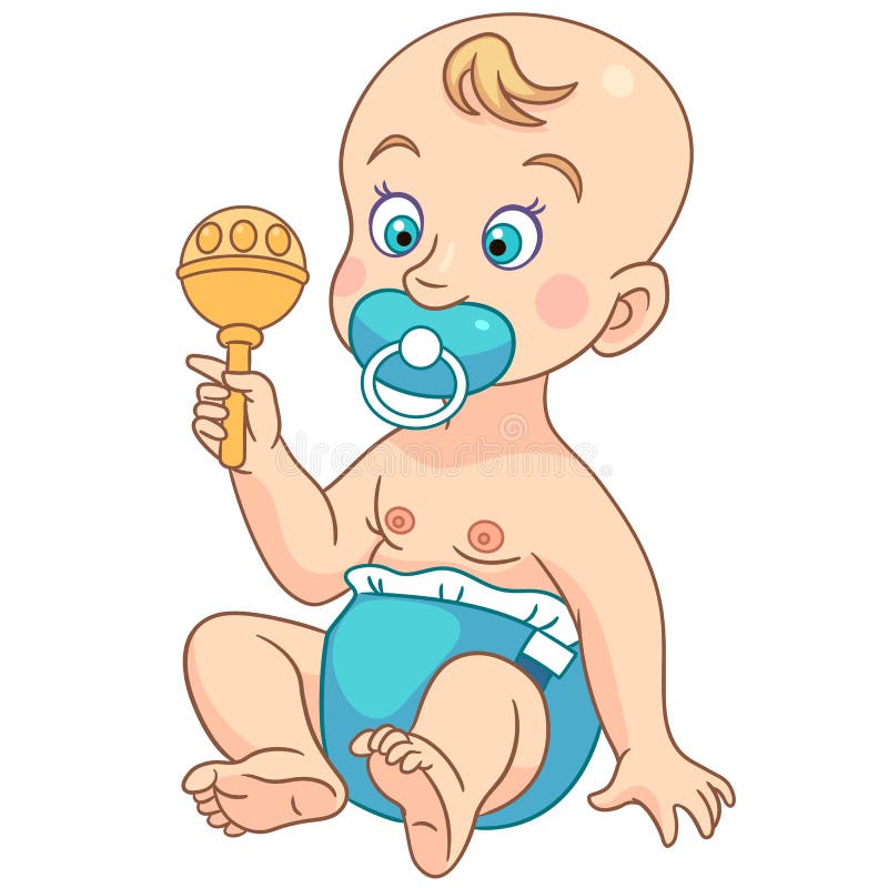 Cartoon Toddler Baby with Toys Stock Vector - Illustration of clip, cartoon:  116955240