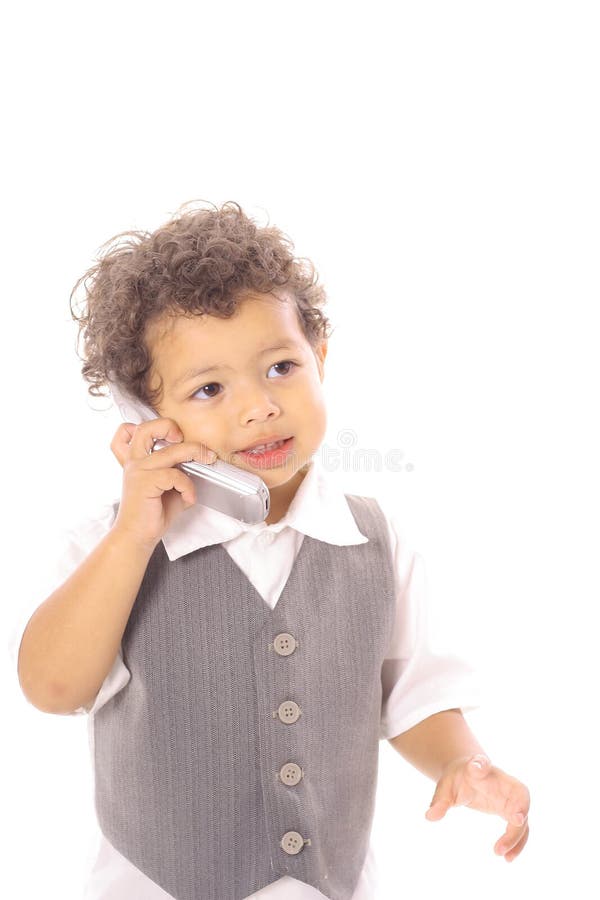 Toddler child talking on cellphone