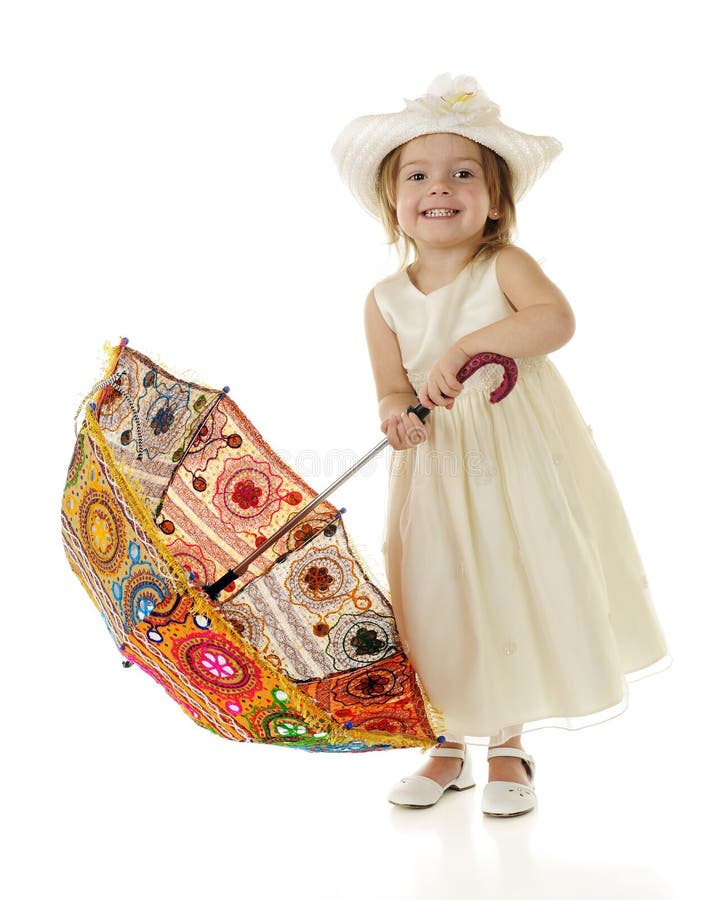 Toddler with Coloful Parasol