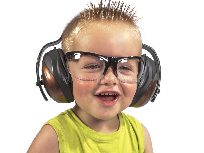 Toddler Dressed with Personal Protective Equipment Stock Photo Image