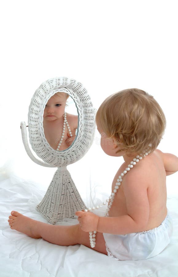 Toddler Girl in Mirror