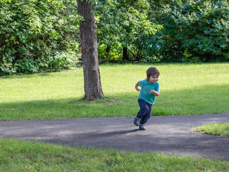 Toddler Making a Run for it Stock Image Image of little, outside