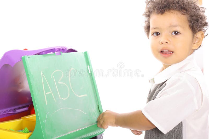 Toddler playing school