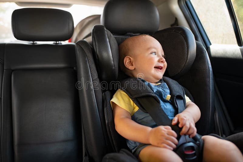 Toddler sitting in car during road trip royalty free stock photos Toddler sitting in car during road trip royalty free stock photos