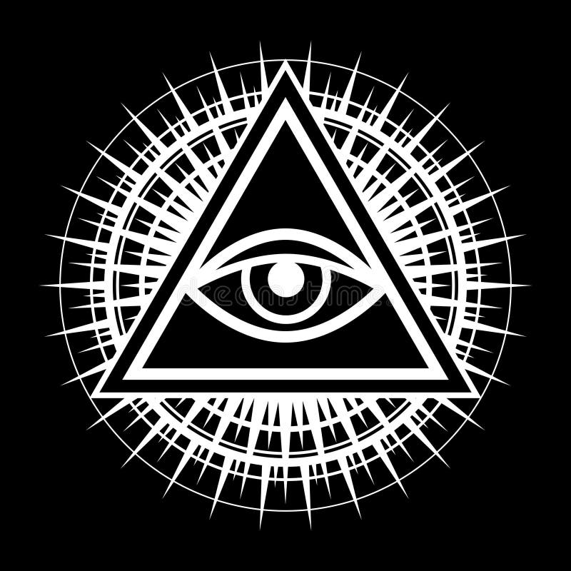 Todo-viendo el ojo el ojo de la providencia stock de ilustración