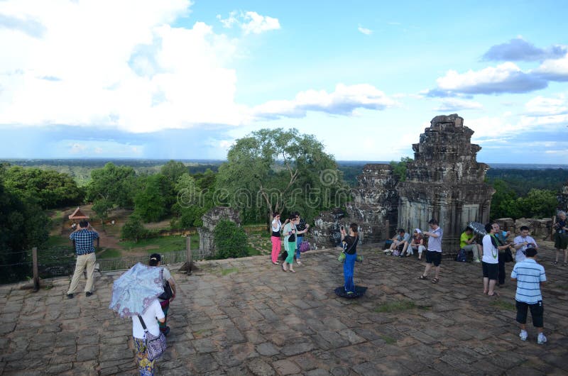 Toeristen in Angkor Wat, Kambodja stock foto's Toeristen in Angkor Wat, Kambodja stock foto's