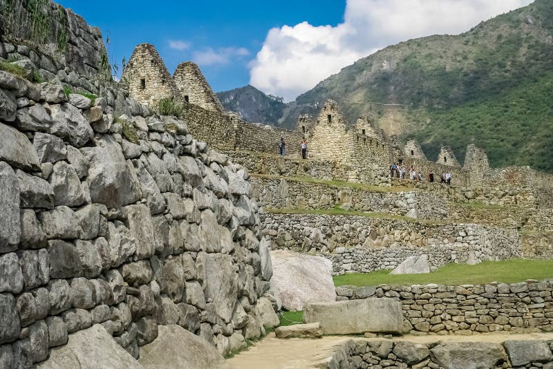 Toeristen in Machu Picchu stock foto Toeristen in Machu Picchu stock foto