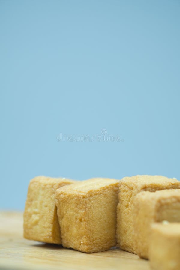 Tofu Fish, Yellow Meatball Square Shape Stock Photo - Image Of Diet, Kitchen: 148339866