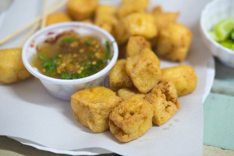 Tofu Fried food is healthy stock image. Image of bean 77461487