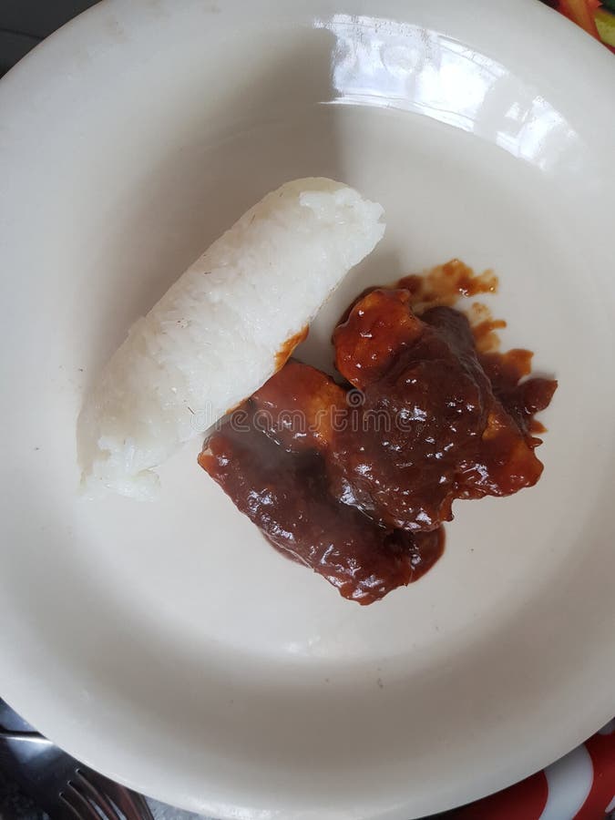 Tofu in a Plum Sauce Served with Rice Stock Image Image of asian, prepared 230985399