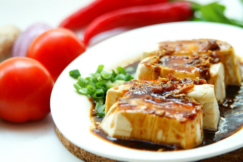 Tofu in Soy Sauce stock image. Image of tomatoes, beverages 20574457